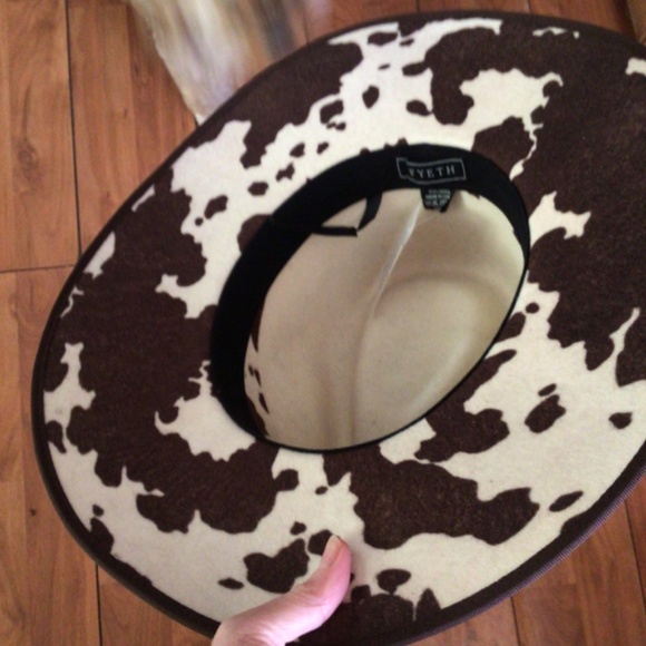 NEW! Wyeth cow print wool cowgirl hat main image 7